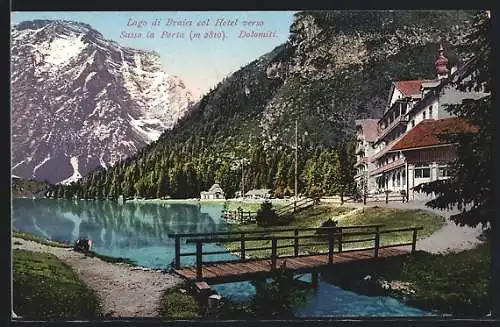 AK Braies, Pragser Wildsee und Hotel gegen den Seekofel