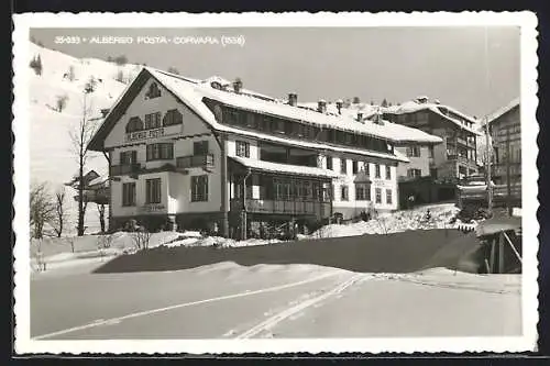 AK Corvara in Badia, Albergo Posta im Schnee