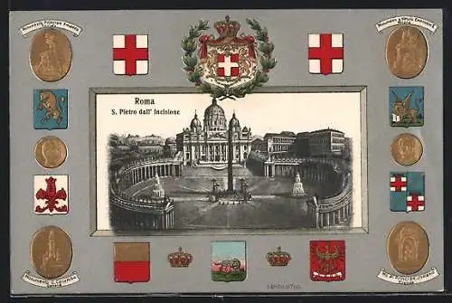 Präge-AK Roma, S. Pietro dall` Incisione, Wappen
