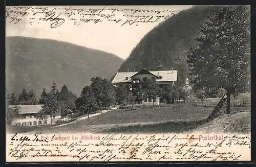 AK Rodeneck bei Mühlbach, Bad Bachgart mit Kirche im Hintergrund