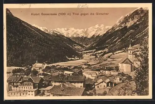 AK Gossensass, Ortsansicht gegen die Gletscher