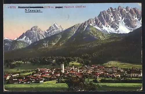 AK Innichen, Ortspanorama gegen Haunold