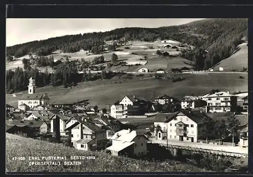 AK Sexten /Pustertal, Ortsansicht im Sonnenschein