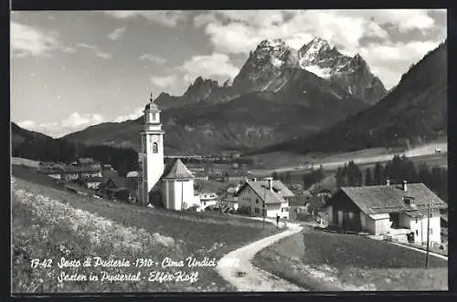 AK Sexten /Pustertal, Ortsansicht mit Elfer Kofl