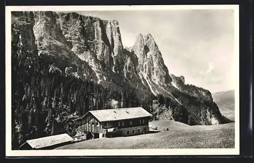 AK Seis am Schlern, Prossliner Schweige, Seiseralm gegen Schlern