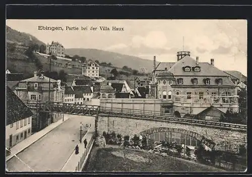 AK Ebingen, Partie bei der Villa Haux