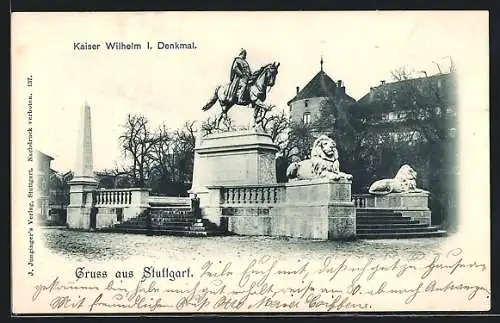AK Stuttgart, Kaiser Wilhelm I. Denkmal