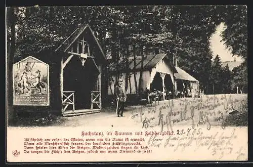 AK Königstein im Taunus, Gasthaus Fuchstanz mit Feldbergblick
