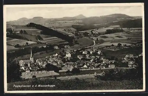 AK Poppenhausen a. d. Wasserkuppe, Ortsansicht mit Umland