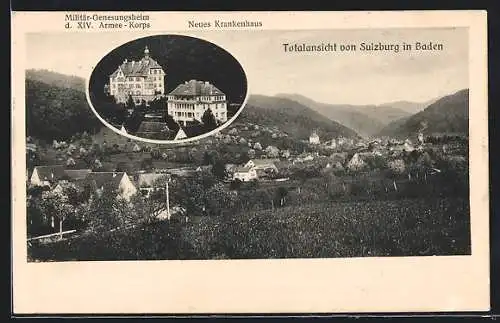 AK Sulzburg, Militär-Genesungsheim des XIV. Armee-Korps, Neues Krankenhaus, Ortsansicht