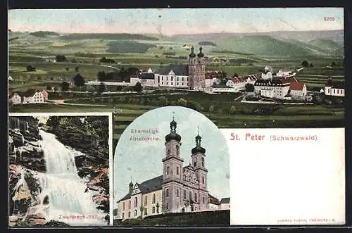 AK St. Peter / Schwarzwald, Ehemalige Abteikirche, Zweribach-Fall