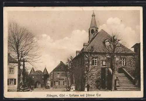 AK Nideggen, Rathaus & Dürener Tor