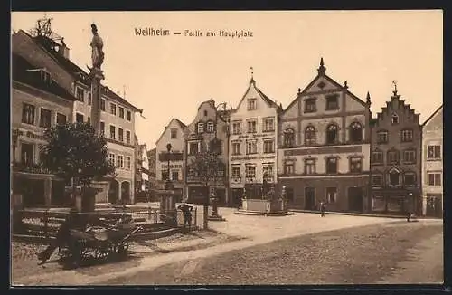 AK Weilheim / Obb., Partie am Hauptplatz