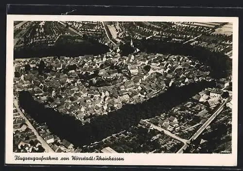AK Wörrstadt /Rheinhessen, Stadtansicht vom Flugzeug aus
