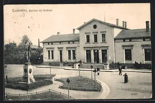 AK Euskirchen, Bahnhof mit Denkmal