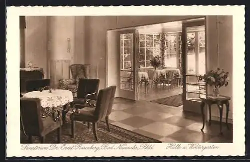 AK Bad Neuenahr /Rhld., Sanatorium Dr. Ernst Rosenberg, Halle und Wintergarten