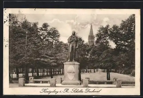 AK Königsberg i. Pr., Das Schiller-Denkmal