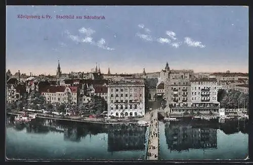 AK Königsberg, Stadtbild mit Schlossteich