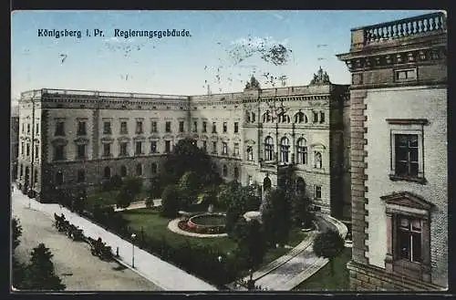 AK Königsberg, Ansicht vom Regierungsgebäude