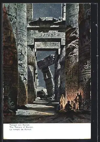 Künstler-AK Friedrich Perlberg: Karnak, Tempel
