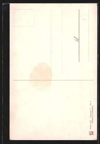 Künstler-AK Friedrich Perlberg: Kamelreiter in sternklarer Nacht an Tempelruine