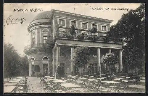 AK Aachen, Café Belvédère auf dem Lousberg