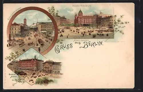 Lithographie Berlin, Polizei-Präsidium, Königstrasse