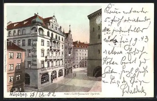 AK München, Hotel u. Café-Restaurant Thorbräu