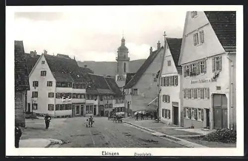 AK Ebingen, Brauerei von Th. Bühler, Strasse am Ziegelplatz