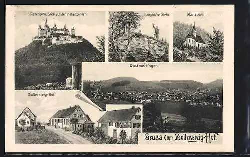 AK Onstmettingen, Burg Hohenzollern, Zollersteig-Hof, Maria Zell, Hangender Stein