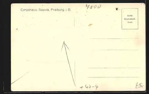 AK Freiburg / Breisgau, Kegelbahn im Corpshaus Suevia