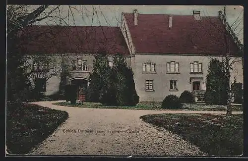 AK Dotternhausen, Schloss des Freiherrn von Cotta, von der Einfahrt gesehen