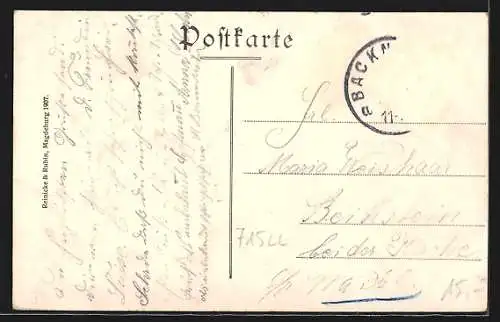 AK Backnang, Dillenius-Strasse mit Eingang zum Schillerplatz