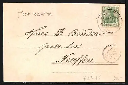 AK Bitz / Württ., Gasthaus zur Krone, Fabrik H. Grotz, Villa Schultheis, Ortspartie