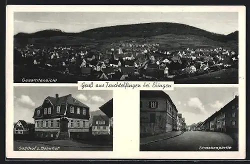 AK Truchtelfingen /Ebingen, Gasthof zum Bahnhof Konzelmann, Strassenpartie, Gesamtansicht