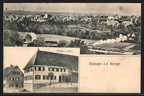 AK Erzingen o /a Balingen, Gasthaus zum Adler, Teilansicht