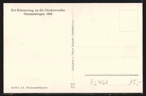 AK Onstmettingen, Zur Erinnerung an die Glockenweihe 1928