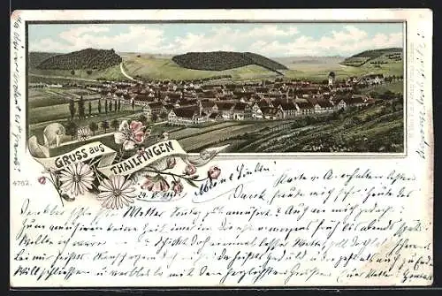 Lithographie Tailfingen / Württ., Ortsansicht