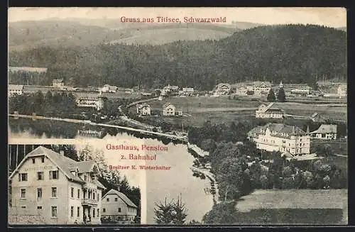 AK Titisee /Schwarzwald, Gasthaus-Pension zum Bahnhof, Panorama