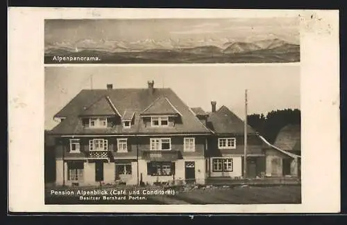 AK Höchenschwand, Hotel Alpenblick und Alpenpanorama