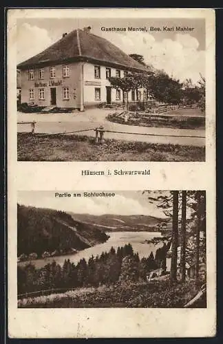 AK Häusern i. Schwarzwald, Gasthaus Mantel, Partie am Schluchsee