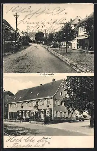 AK Winterlingen, Gasthof Rosengarten, Strassenpartie mit Wohnhäusern