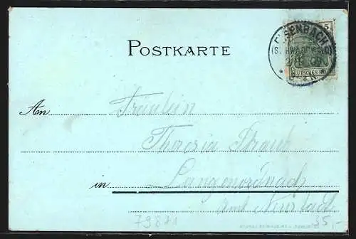 Mondschein-Lithographie Eisenbach-Höchst, Gasthaus zum Hirschen, Alpenpanorama