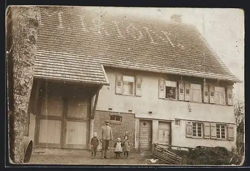 Foto-AK Balingen, Gehöft der Familie M. Irion, 1914