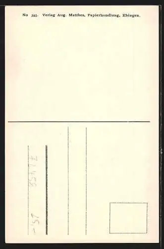 AK Ebingen, Kurbadanstalt Binder, Vorderansicht des Hauptgebäudes