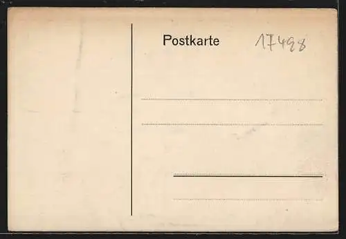 Künstler-AK Gristow an der Ostsee, Gasthof z. Anker v. A. Gottschalk, Ortsansicht