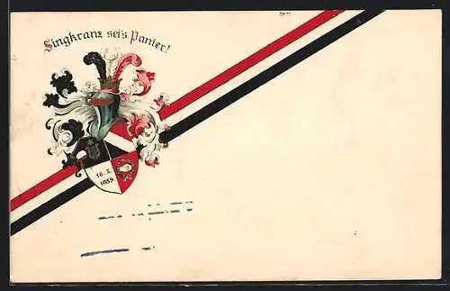 AK Plauen / Vogtland, Studentenwappen, Singkranz sei`s Panier!