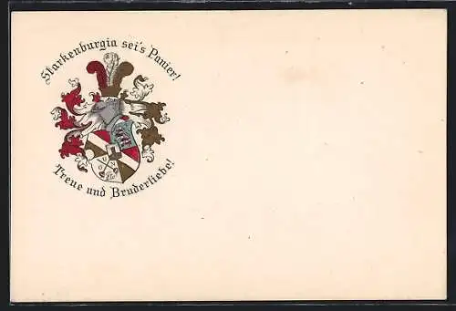 Künstler-AK Studentenwappen der Starkenburgia