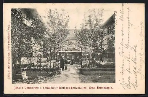 AK Graz, Johann Unterkirchers Schwechater Bierhaus-Restauration, Herrengasse