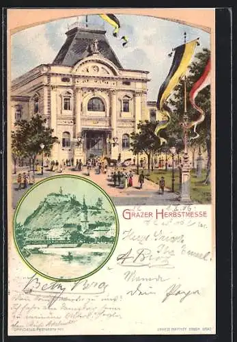 Lithographie Graz, Grazer Herbstmesse, Panoramaansicht